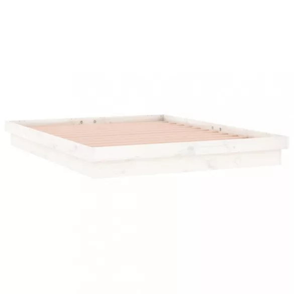 fehér tömör fa ágykeret LED-ekkel 180 x 200 cm (Super King)
