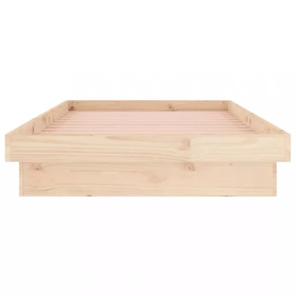 egyszemélyes tömör fa LED-es ágykeret 90 x 190 cm