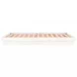 fehér tömör fa ágykeret LED-világítással 140x190 cm