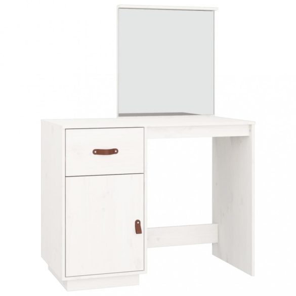 fehér tömör fenyőfa fésülködőasztal 95 x 50 x 134 cm