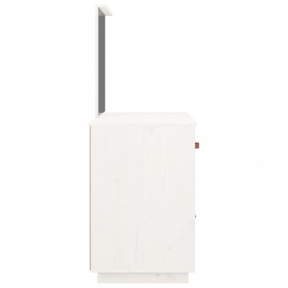 fehér tömör fenyőfa fésülködőasztal 95 x 50 x 134 cm