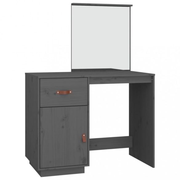 szürke tömör fenyőfa fésülködőasztal 95 x 50 x 134 cm