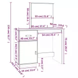 mézbarna tömör fenyőfa fésülködőasztal 95 x 50 x 134 cm