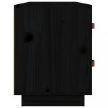 fekete tömör fenyőfa cipőtároló pad 100 x 34 x 45 cm