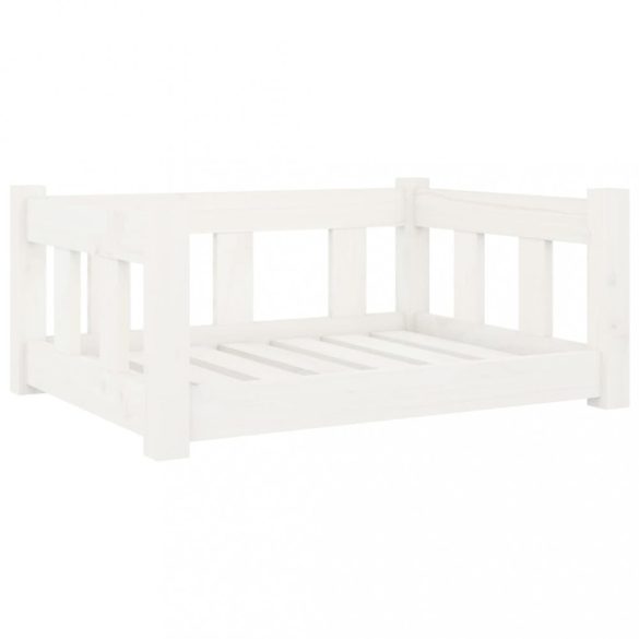 fehér tömör fenyőfa kutyaágy 65,5 x 50,5 x 28 cm