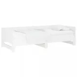 fehér tömör fenyőfa kihúzható kanapéágy 2x(80x200) cm