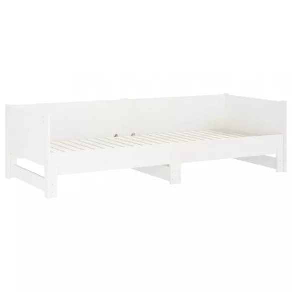 fehér tömör fenyőfa kihúzható kanapéágy 2x(80x200) cm