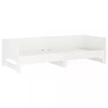 fehér tömör fenyőfa kihúzható kanapéágy 2x(90x190) cm