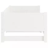 fehér tömör fenyőfa kihúzható kanapéágy 2x(90x190) cm