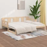 tömör fenyőfa kihúzható kanapéágy 2 x (90 x 200) cm