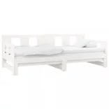 fehér tömör fenyőfa kihúzható kanapéágy 2 x (90 x 190) cm