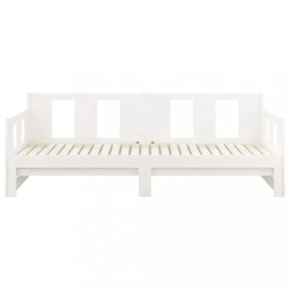 fehér tömör fenyőfa kihúzható kanapéágy 2 x (90 x 190) cm