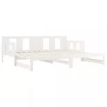fehér tömör fenyőfa kihúzható kanapéágy 2 x (90 x 190) cm