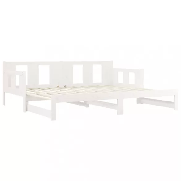 fehér tömör fenyőfa kihúzható kanapéágy 2 x (90 x 190) cm