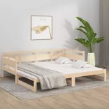 tömör fenyőfa kihúzható kanapéágy 2 x (90 x 200) cm