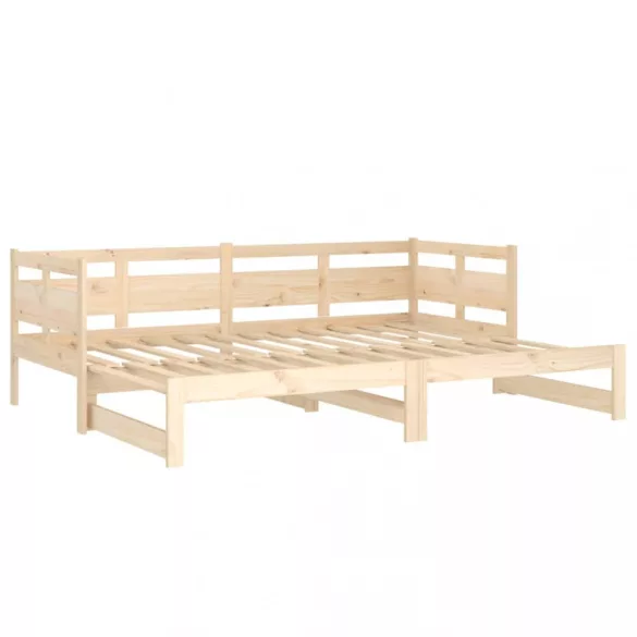 tömör fenyőfa kihúzható kanapéágy 2 x (90 x 200) cm