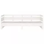 fehér tömör fenyőfa kihúzható kanapéágy 2 x (90 x 200) cm