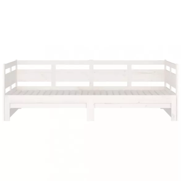 fehér tömör fenyőfa kihúzható kanapéágy 2 x (90 x 200) cm