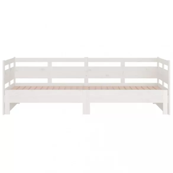 fehér tömör fenyőfa kihúzható kanapéágy 2 x (80 x 200) cm