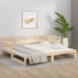 tömör fenyőfa kihúzható kanapéágy 2 x (90 x 190) cm