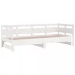 fehér tömör fenyőfa kihúzható kanapéágy 2 x (90 x 190) cm