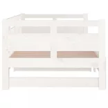 fehér tömör fenyőfa kihúzható kanapéágy 2 x (90 x 190) cm