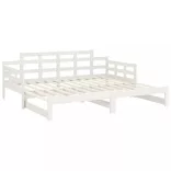 fehér tömör fenyőfa kihúzható kanapéágy 2 x (90 x 200) cm