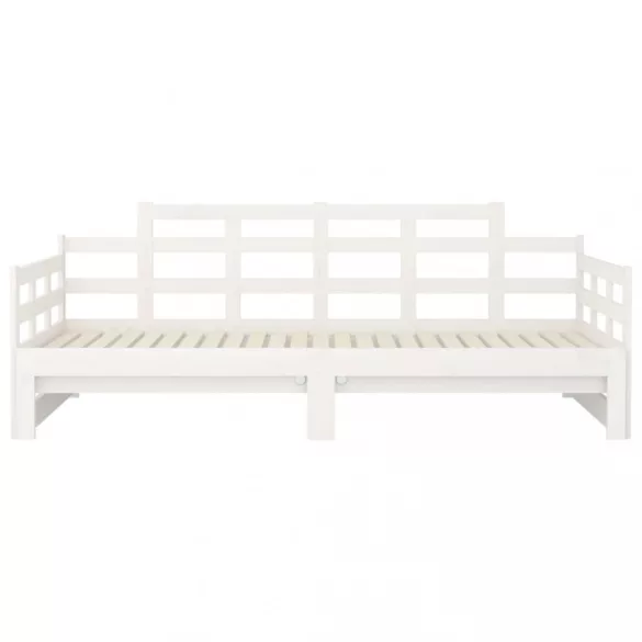 fehér tömör fenyőfa kihúzható kanapéágy 2 x (80 x 200) cm