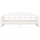 fehér tömör fenyőfa kihúzható kanapéágy 2 x (90 x 190) cm