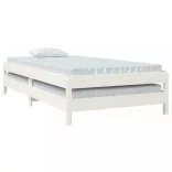 fehér tömör fenyőfa egymásra rakható ágy 100 x 200 cm