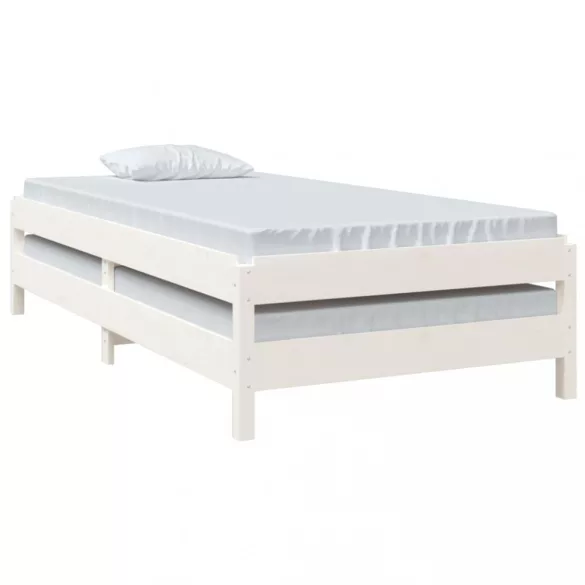 fehér tömör fenyőfa egymásra rakható ágy 90x190 cm