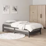 szürke tömör fenyőfa egymásra rakható ágy 75x190 cm