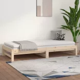 tömör fenyőfa kihúzható kanapéágy 2 x (90 x 200) cm