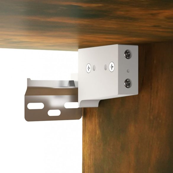 füstös tölgy színű tükrös szekrény LED-ekkel 91 x 15 x 76,5 cm