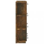 füstös tölgy színű tükrös szekrény LED-ekkel 70 x 16,5 x 60 cm