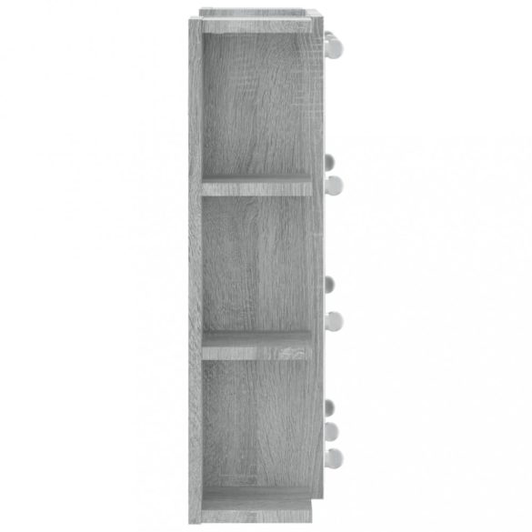 szürke sonoma tölgy színű tükrös szekrény LED-del 70x16,5x60 cm