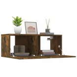 2 db füstös tölgy színű szerelt fa TV-szekrény 80 x 30 x 30 cm