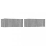 2 db szürke sonoma színű szerelt fa TV-szekrény 80 x 30 x 30 cm