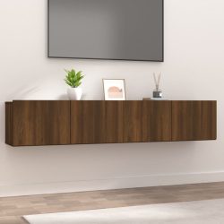   2 db barna tölgy színű szerelt fa TV-szekrény 80 x 30 x 30 cm