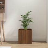 barna tölgy színű szerelt fa virágtartó 40 x 40 x 40 cm