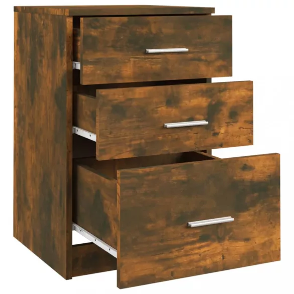 füstös tölgyszínű szerelt fa éjjeliszekrény 40 x 40 x 63 cm