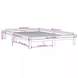 szürke tömör fenyőfa ágykeret 150 x 200 cm (King Size)