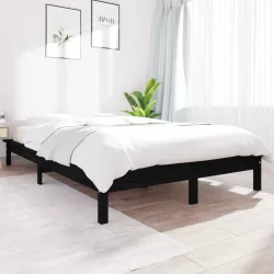   Super King Size fekete tömör fenyőfa ágykeret 180 x 200 cm