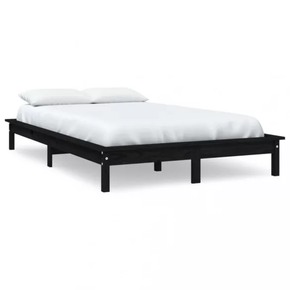 Super King Size fekete tömör fenyőfa ágykeret 180 x 200 cm