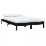 Super King Size fekete tömör fenyőfa ágykeret 180 x 200 cm
