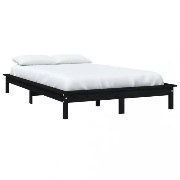 Super King Size fekete tömör fenyőfa ágykeret 180 x 200 cm