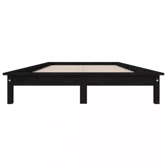 Super King Size fekete tömör fenyőfa ágykeret 180 x 200 cm