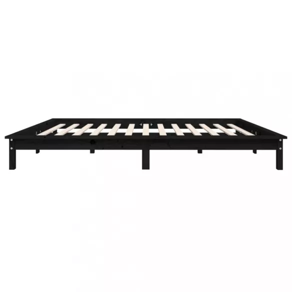Super King Size fekete tömör fenyőfa ágykeret 180 x 200 cm