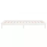 fehér tömör fa LED-es ágykeret 100 x 200 cm