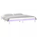tömör fa ágykeret LED-ekkel 180x200 cm (Super King)